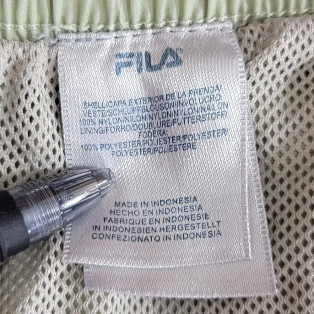 FILA Swim Trunks Mens L Light Green Swim Shorts Lined Built In Brief Drawstring